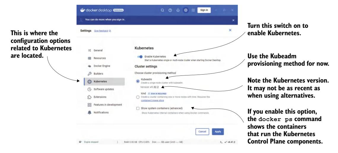 图 3.1 Docker Desktop for Windows 中的设置对话框